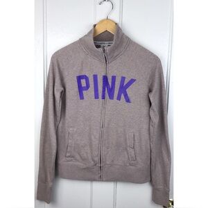 VINTAGE : Victoria’s Secret PINK : size : M : Y2K full zip up graphic VS jacket